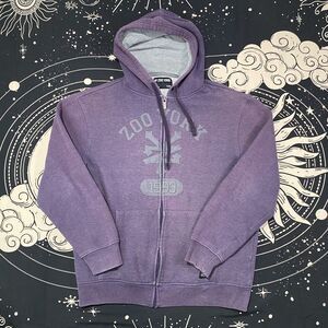 Zoo York Zip-Up Hoodie Men’s XL Purple 2000s Y2K Skater Streetwear